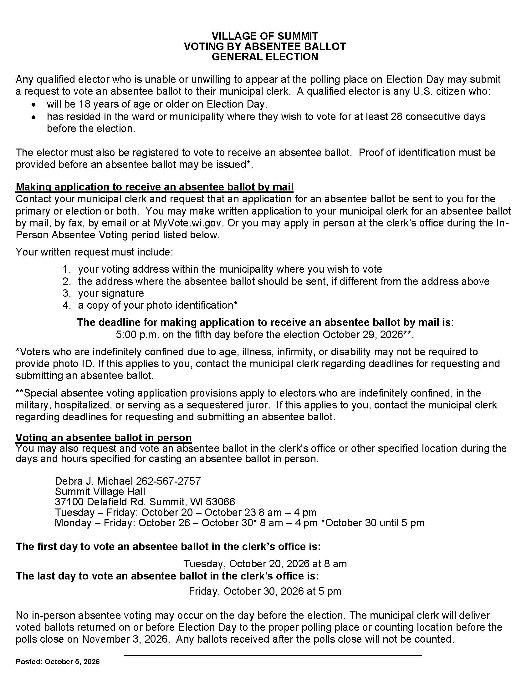 Type E Notice